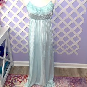 Vintage Deena Light Blue Shimmery Night Gown small
